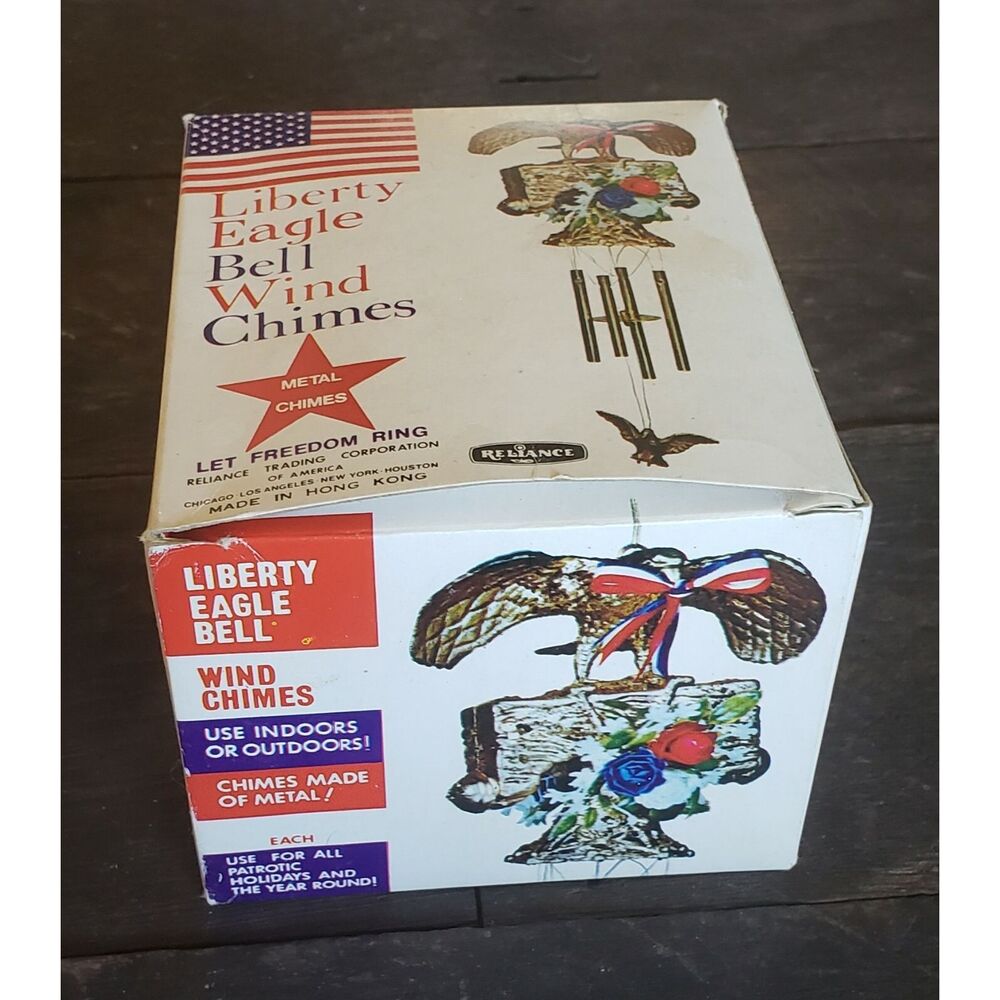 Vintage July 4TH Patriotic Liberty Eagle Bell Wind Chimes - HTF! Reliance - Picture 5 of 5